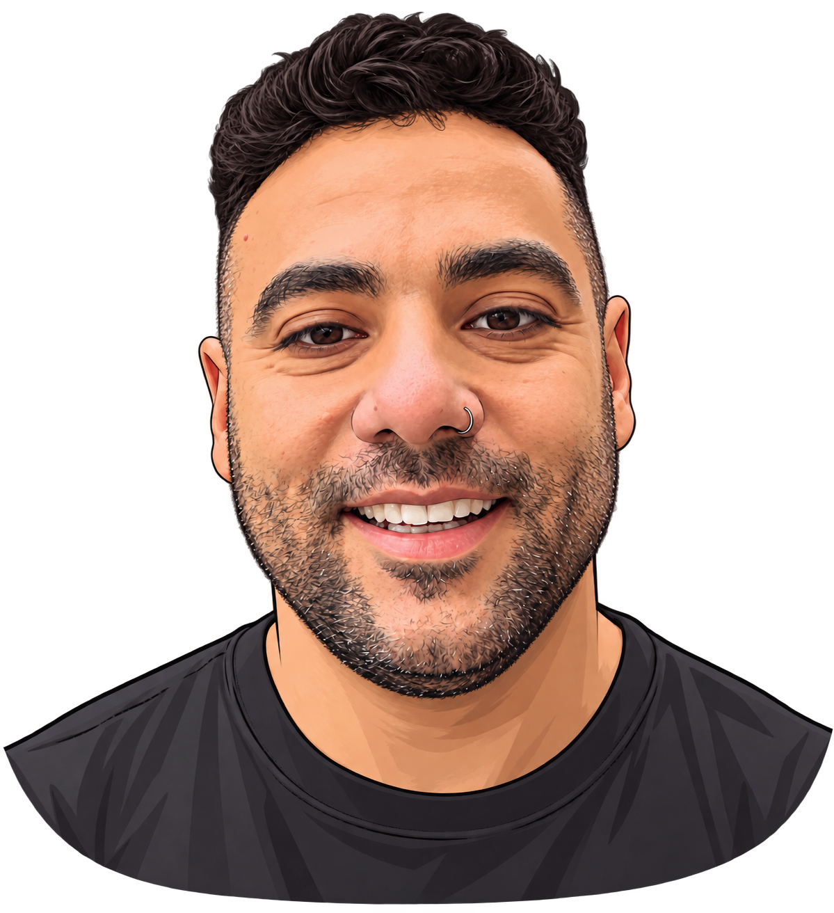 Illustrated portrait of Danilo, smiling